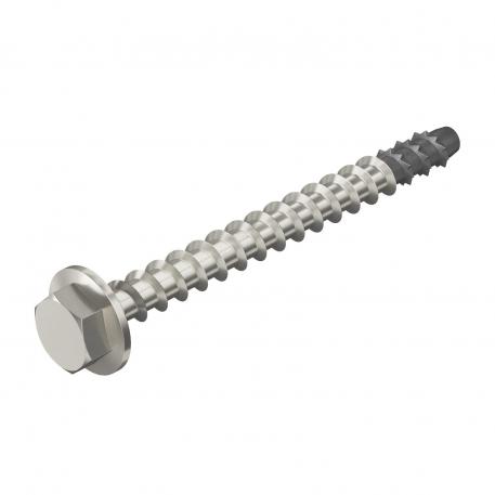 Sešstūru enkurskrūve MMS-plus SS, ar presēto disku, no nerūsējošā tērauda A4, izmērs 12 120 | 12x120 | 10 | 22 | 15 | sešstūra (heksagonāls)