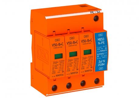 Zibensizlādes strāvas un pārsprieguma novadītājs, 1 pola + NPE