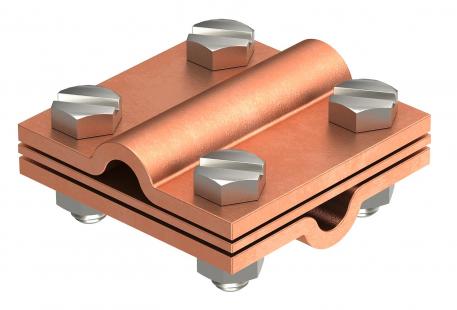 Krustveida savienotājs ar starpplati, paredzēts Rd 8–10 mm Cu