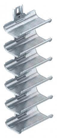 Sešvietīga kabeļu stiprinājumu iedobe, ar stiprinājuma sliedi