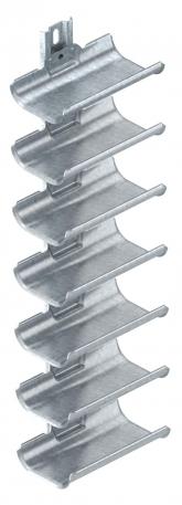 Septiņvietīga kabeļu stiprinājumu iedobe, ar stiprinājuma sliedi