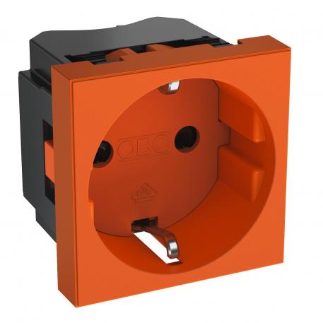 0° socket, protective contact, single 1 | Vienvietīga 0° | dzidri oranžs; RAL 2004