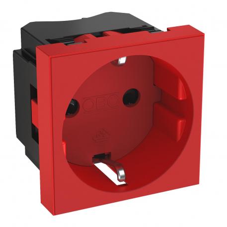 0° socket, protective contact, single 1 | Vienvietīga 0° | signālsarkana; RAL 3001