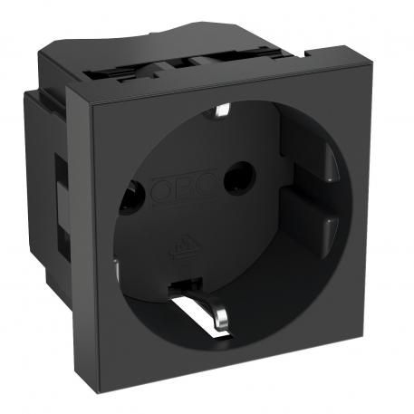 0° socket, protective contact, single 1 | Vienvietīga 0° | pelēkmelna; RAL 7021