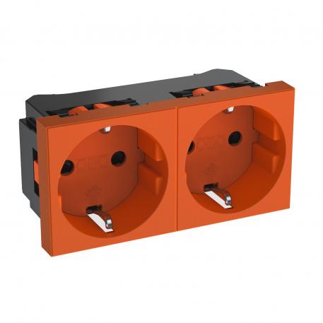 0° socket, protective contact, double 2 | Divvietīga 0° | dzidri oranžs; RAL 2004