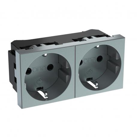 0° socket, protective contact, double 2 | Divvietīga 0° | alumīnija lakots