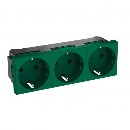 0° socket, protective contact, triple 3 | Trīsvietīga 0° | piparmētru zaļa; RAL 6029