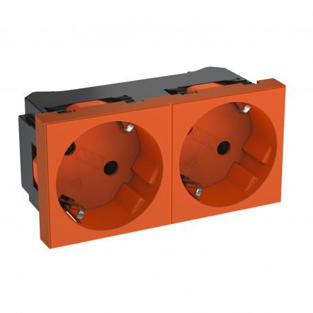 33° socket, protective contact, double 2 | Divvietīga 33° | dzidri oranžs; RAL 2004