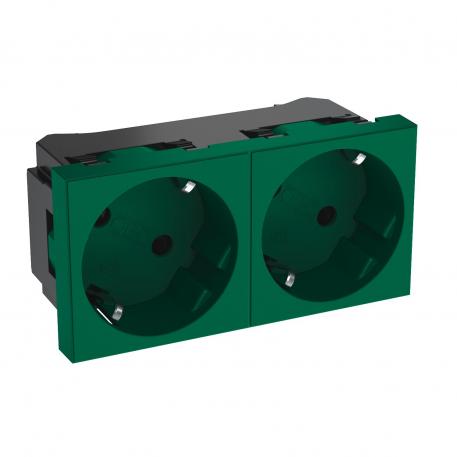 33° socket, protective contact, double 2 | Divvietīga 33° | piparmētru zaļa; RAL 6029