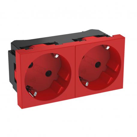 33° socket, protective contact, double 2 | Divvietīga 33° | signālsarkana; RAL 3001