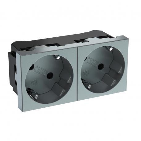 33° socket, protective contact, double 2 | Divvietīga 33° | alumīnija lakots