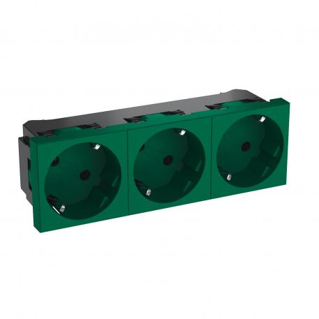 33° socket, protective contact, triple 3 | Trīsvietīga 33° | piparmētru zaļa; RAL 6029