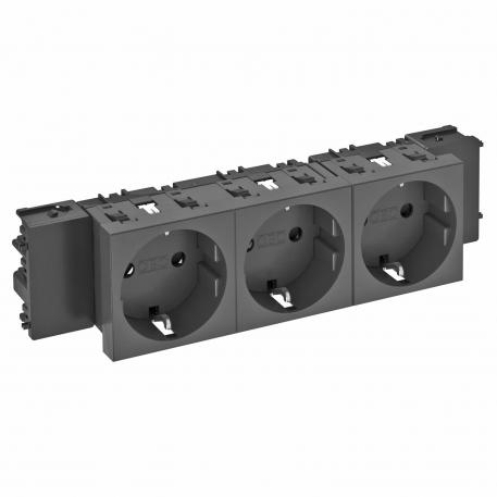 Kontaktligzda 0°, Connect 45, aizsargkontakts, trīsvietīga