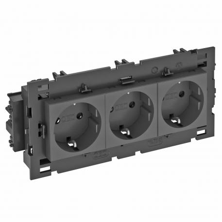 Kontaktligzda 0°, Connect 80, aizsargkontakts, trīsvietīga