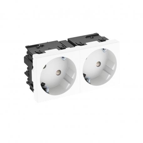 Kontaktligzda 33°, Connect 45, aizsargkontakts, divvietīga 2 | Divvietīga 33° | dzidri balts; RAL 9010