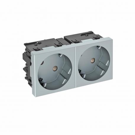 Kontaktligzda 33°, Connect 45, aizsargkontakts, divvietīga 2 | Divvietīga 33° | alumīnija lakots