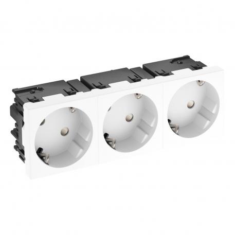 Kontaktligzda 33°, Connect 45, aizsargkontakts, trīsvietīga 3 | Trīsvietīga 33° | dzidri balts; RAL 9010