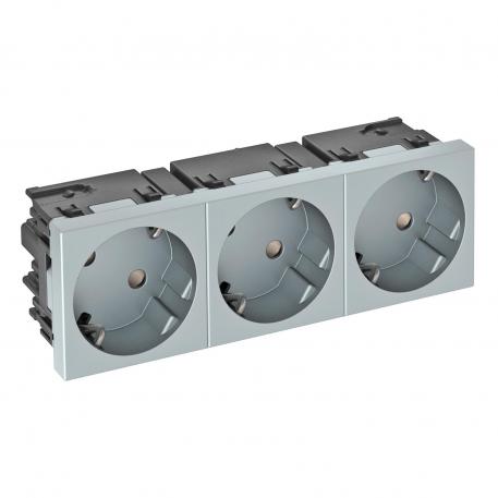 Kontaktligzda 33°, Connect 45, aizsargkontakts, trīsvietīga 3 | Trīsvietīga 33° | alumīnija lakots