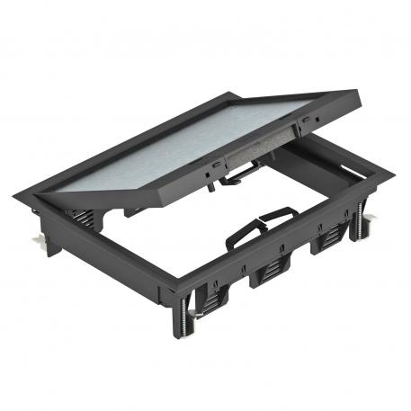 Ierīču montāžas modulis GES6 ar fiksējamu aizbīdni 5 | 6 | grafītmelns; RAL 9011