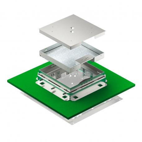 Kasete ar regulējamu augstumu un kabeļa izvadu, RKSNUZD3, nerūsošais tērauds